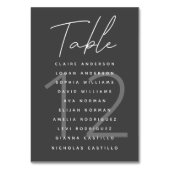 ミニマリストのスクリプ結婚トDark Grayの座席表 テーブルナンバー (裏面)