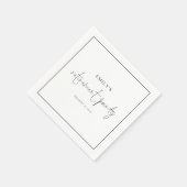 ミニマリストのスクリプ縁どト行除パーティー スタンダードカクテルナプキン (角)