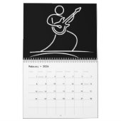 ミニマリストのスティック遊フィギュアのギター2026ウォール カレンダー (2月 2026)
