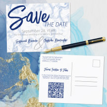 ミニマリストのスモーキーブルーとホワイトQRコード