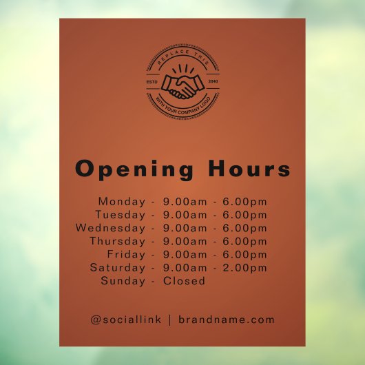 ミニマリストのスモールビジネスネーム ブランディング オープンタイムズ ウィンドウサイン (シート3)