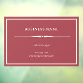 ミニマリストのスモールビジネス名ホワイトほこりっぽい赤 ウィンドウサイン (シート3)