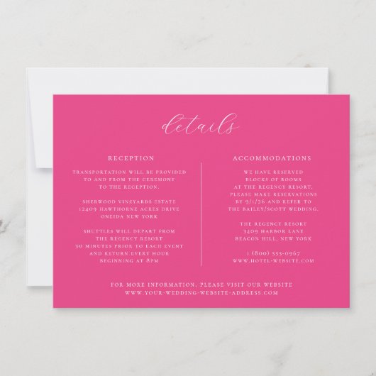 ミニマリストのセリーズピ結婚ンクの詳細カード 招待状 (正面)