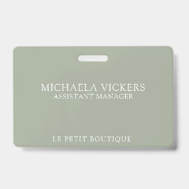 ミニマリストのセージとホワイトプロフェッショナルビジネス バッジ