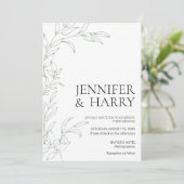ミニマリストのセージグリーン結婚式招待状 招待状 (スタンド正面)