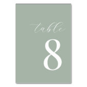 ミニマリストのセージモダングリーンテーブル番号 テーブルナンバー (裏面)