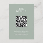 ミニマリストのセージモダング結婚リーン エンクロージャーカード (正面)