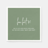 ミニマリストのセージモダング結婚リーン スタンダードカクテルナプキン (正面)