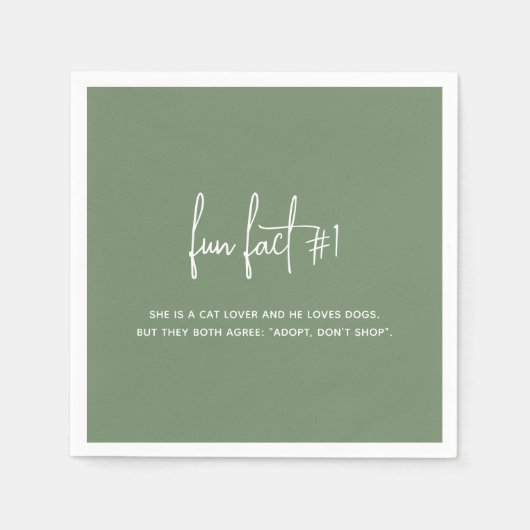 ミニマリストのセージモダング結婚リーン スタンダードカクテルナプキン (正面)