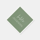 ミニマリストのセージモダング結婚リーン スタンダードカクテルナプキン (角)