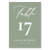 ミニマリストのセージモダング結婚リーン テーブルナンバー (裏面)