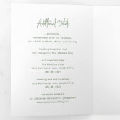 ミニマリストのセージモダング結婚リーン 三つ折り招待状 (内部最初)