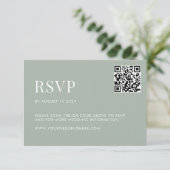 ミニマリストのセージモダング結婚リーン 出欠カード (スタンド正面)