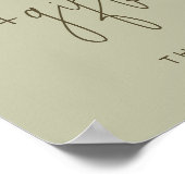 ミニマリストのセージ緑のカードとギフトサイン ポスター (角)