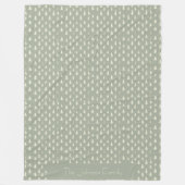 ミニマリストのセージ緑のツリー名 フリースブランケット (正面)