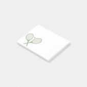 ミニマリストのセージ緑のテニスラケットボール ポストイット (アングル)