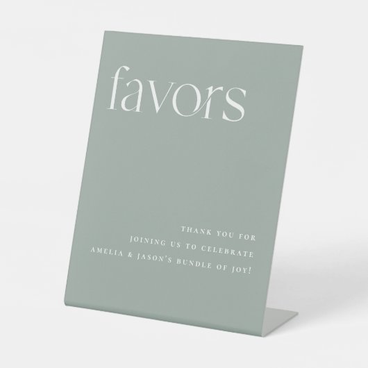 ミニマリストのセージ緑の好意 台座サイン (正面)