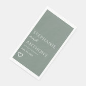 ミニマリストのセージ・グリーンモダンとハート結婚の (コーナー)