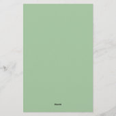 ミニマリストのセージ・グリーン2モノグラ縁どム 便箋 (裏面)