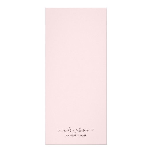 ミニマリストのソフトピンク サービスメニュー価格表 ラックカード (裏面)