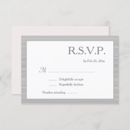 ミニマリストのソフトピンク ホワイト グレー ストライプ RSVP 招待状