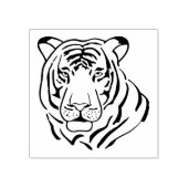 ミニマリストのタイガーヘッドのアウトライン木製 ラバースタンプ (インプリント)