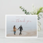 ミニマリストのダスティバラスクリプト結婚(2枚) サンキューカード (スタンド正面)