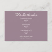 ミニマリストのダスティパープル結婚スクリプトの詳細 エンクロージャーカード (正面)