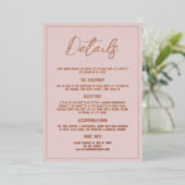ミニマリストのダスティピンク実在詳細金ゴールド結婚ズ 箔招待状 (立ち正面)