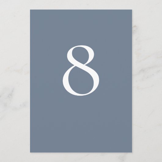 ミニマリストのダスティブルーテーブル番号 (裏面)