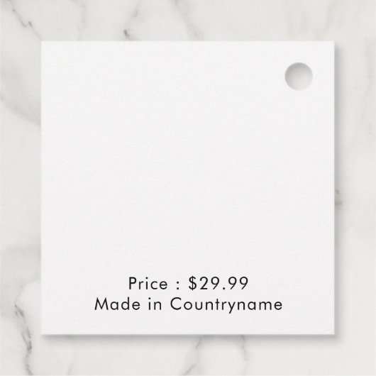 ミニマリストのダスティブルービジネス会社のカスタムロゴ フェイバータグ (裏面)