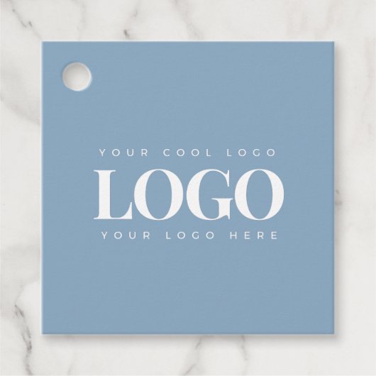 ミニマリストのダスティブルービジネス会社のカスタムロゴ フェイバータグ (正面)