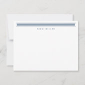 ミニマリストのダスティブルーモノグラムモダン縁ど ノートカード (正面)