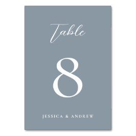 ミニマリストのダスティブルー&ホワイトシンプル・結婚 テーブルナンバー
