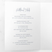 ミニマリストのダスティモダンブ結婚ルー 三つ折り招待状 (内部最初)