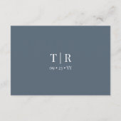 ミニマリストのダスティー結婚ブルーの詳細 エンクロージャーカード (裏面)