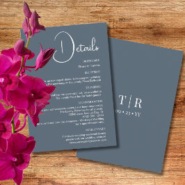 ミニマリストのダスティー結婚ブルーの詳細 エンクロージャーカード