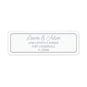 ミニマリストのダスティー結婚ブルー差出人住所 ラベル (正面)