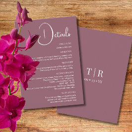 ミニマリストのダスティ結婚ピンクの詳細 エンクロージャーカード