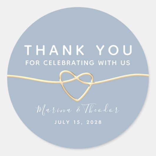 ミニマリストのダスティ結婚ブルーに感謝 ラウンドシール (正面)