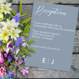 ミニマリストのダスティ結婚ブルー エンクロージャーカード