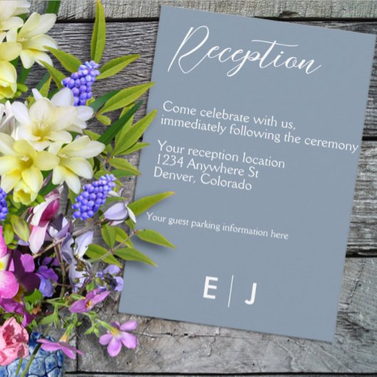 ミニマリストのダスティ結婚ブルー エンクロージャーカード