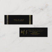 ミニマリストのダブルリムゴールド箔フレーム スキニー名刺 (正面/裏面)