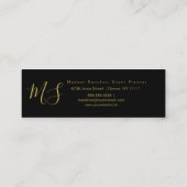 ミニマリストのダブルリムゴールド箔フレーム スキニー名刺 (裏面)