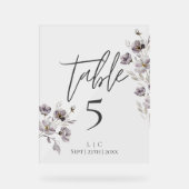 ミニマリストのダークグレーの水色テーブル番号 アクリルサイン (正面)