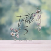 ミニマリストのダークグレーの水色テーブル番号 アクリルサイン (ニュートラル)