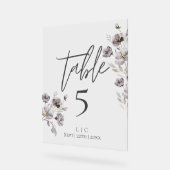 ミニマリストのダークグレーの水色テーブル番号 アクリルサイン (傾斜)