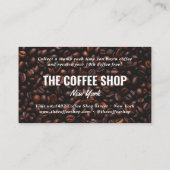 ミニマリストのダークブラウンコーヒー豆コーヒーショップ ロイヤリティカード (裏面)