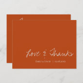 ミニマリストのテラコッタ結婚・ラストの愛と感謝してい愛 ポストカード (正面/裏面)