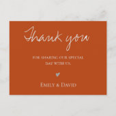 ミニマリストのテラコッタ結婚・ラストの愛と感謝してい愛 ポストカード (裏面)